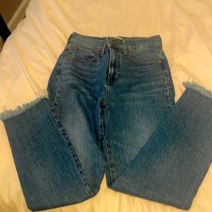 High waist, raw hem, Madwell jeans
